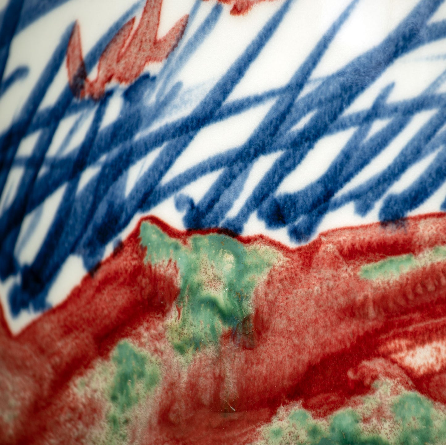 detail of youlihong and qinghua vase