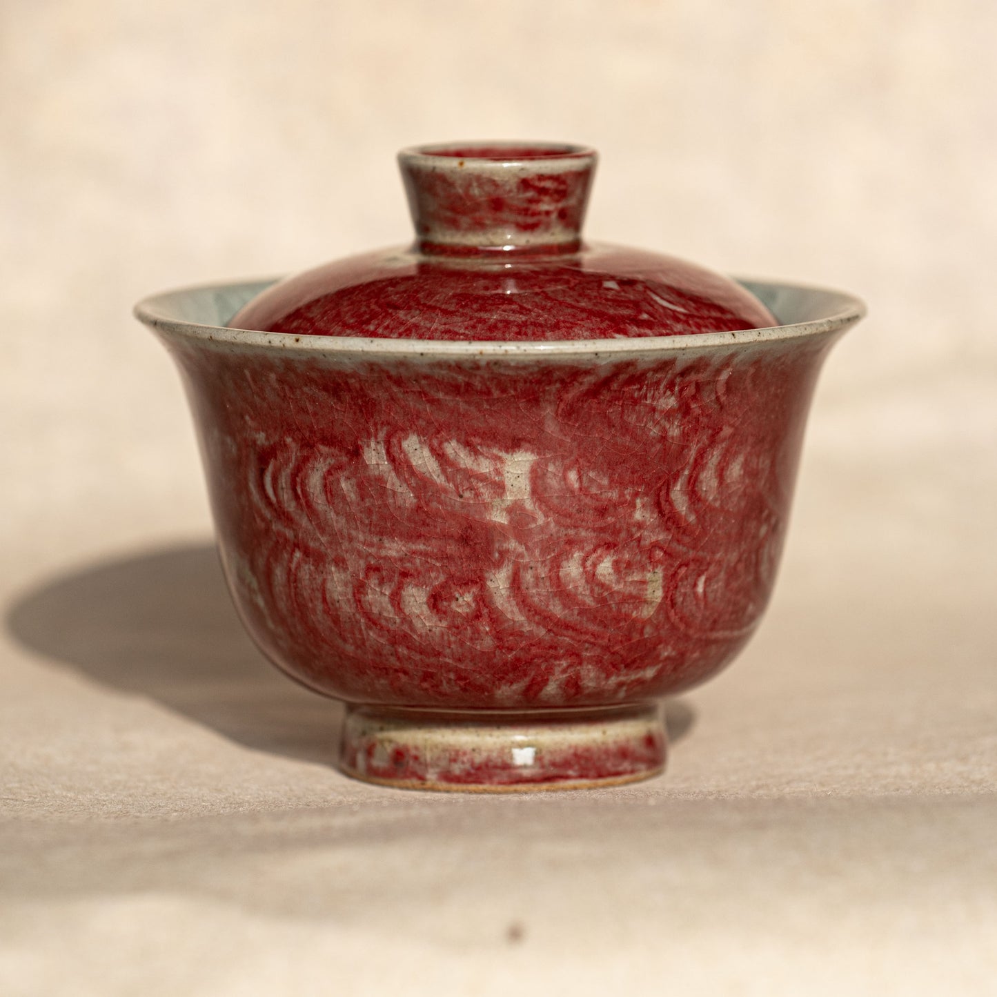 Youlihong porcelain gaiwan red and green