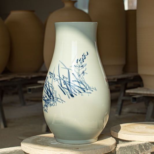 Orchid & Calligraphy Vase