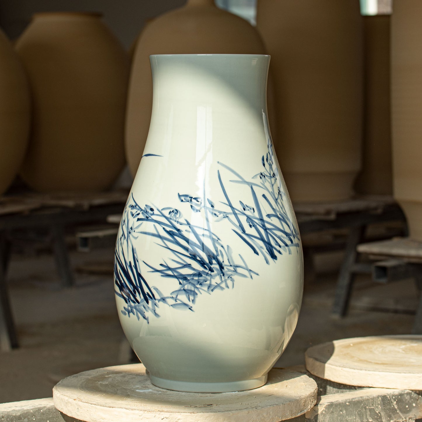 Orchid & Calligraphy Vase