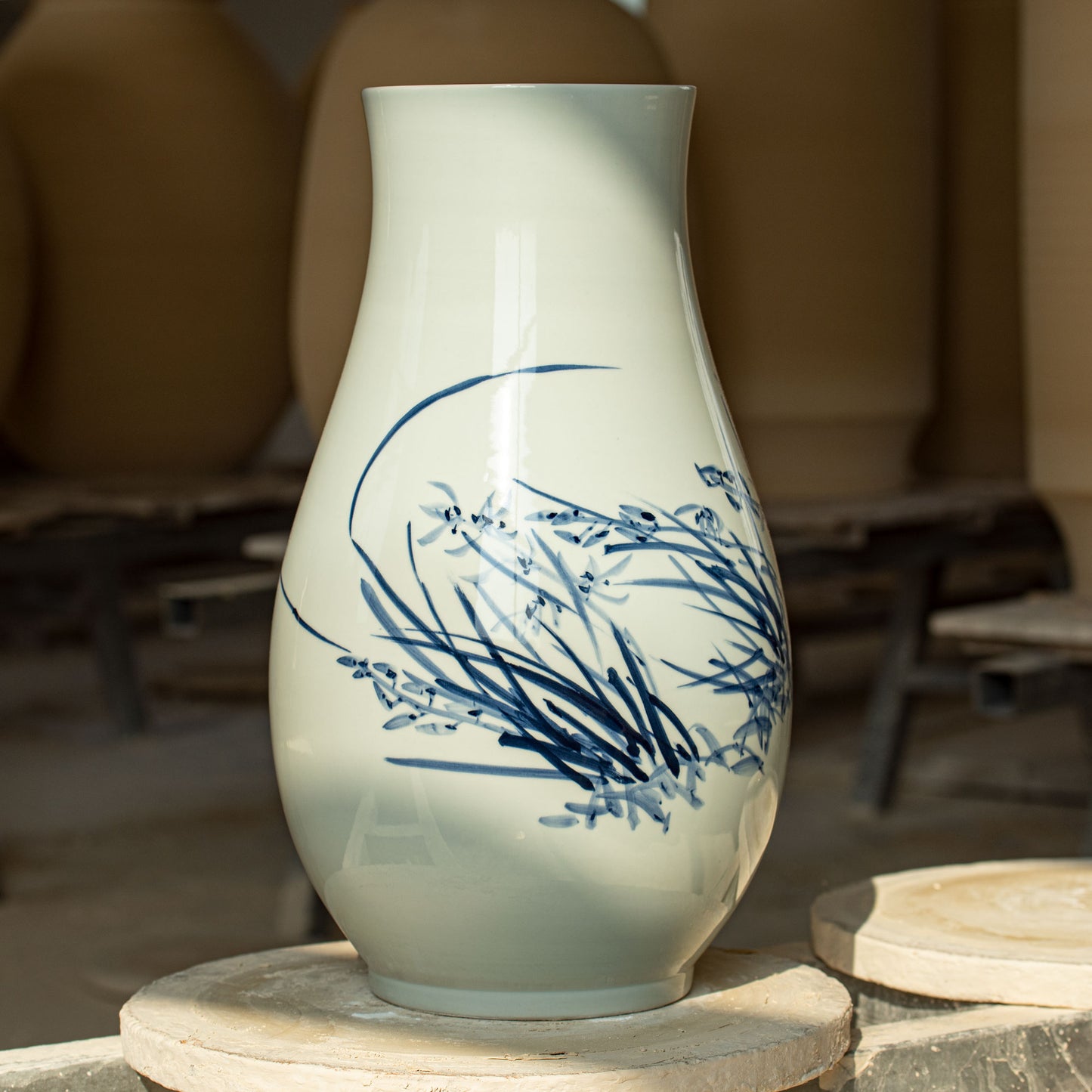Orchid & Calligraphy Vase