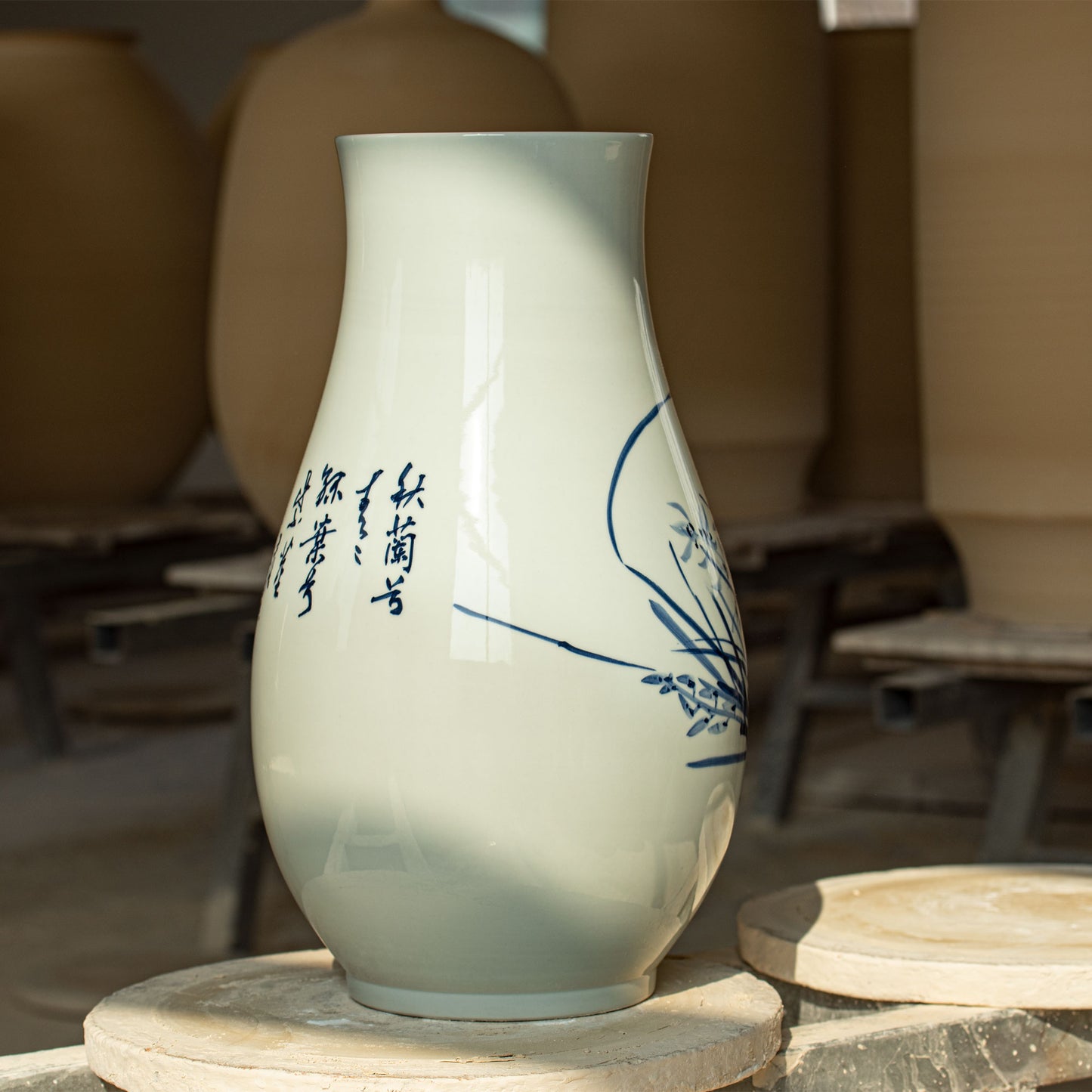 Orchid & Calligraphy Vase