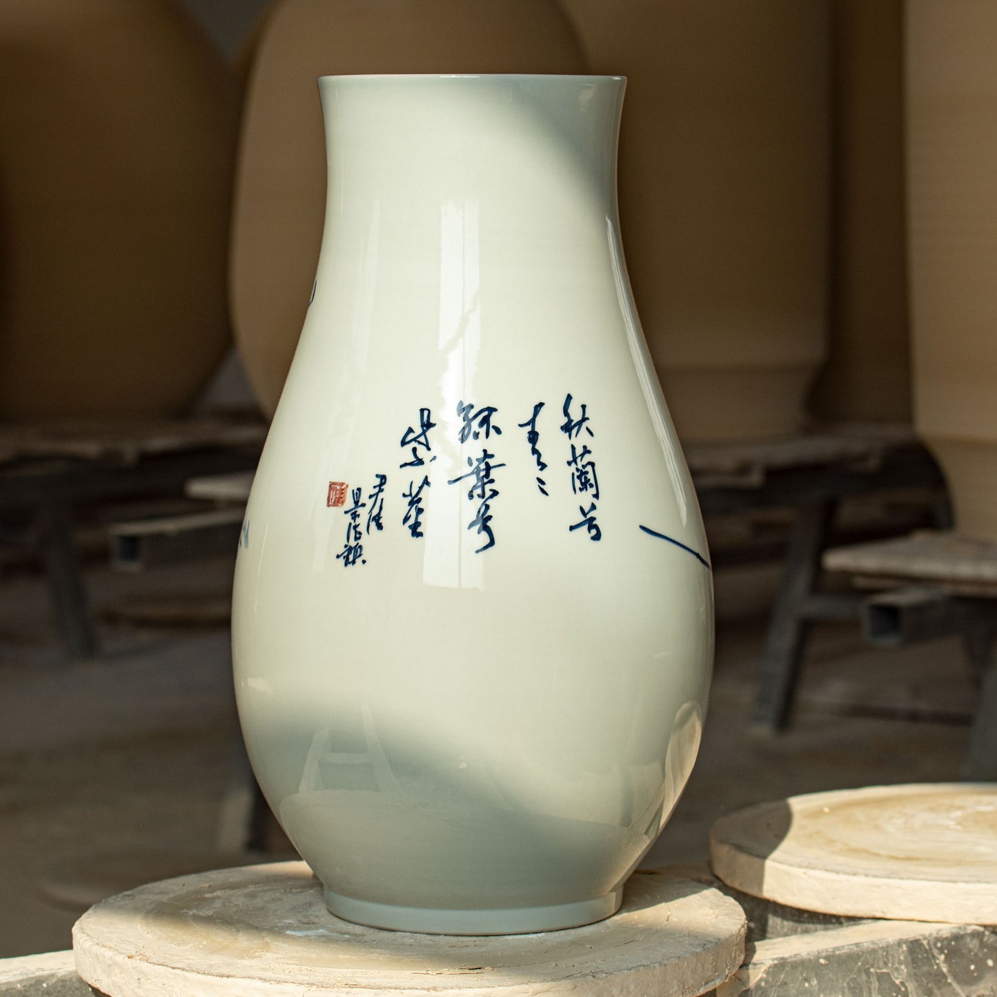 Orchid & Calligraphy Vase