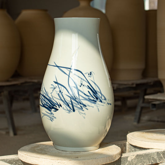 Orchid & Calligraphy Vase