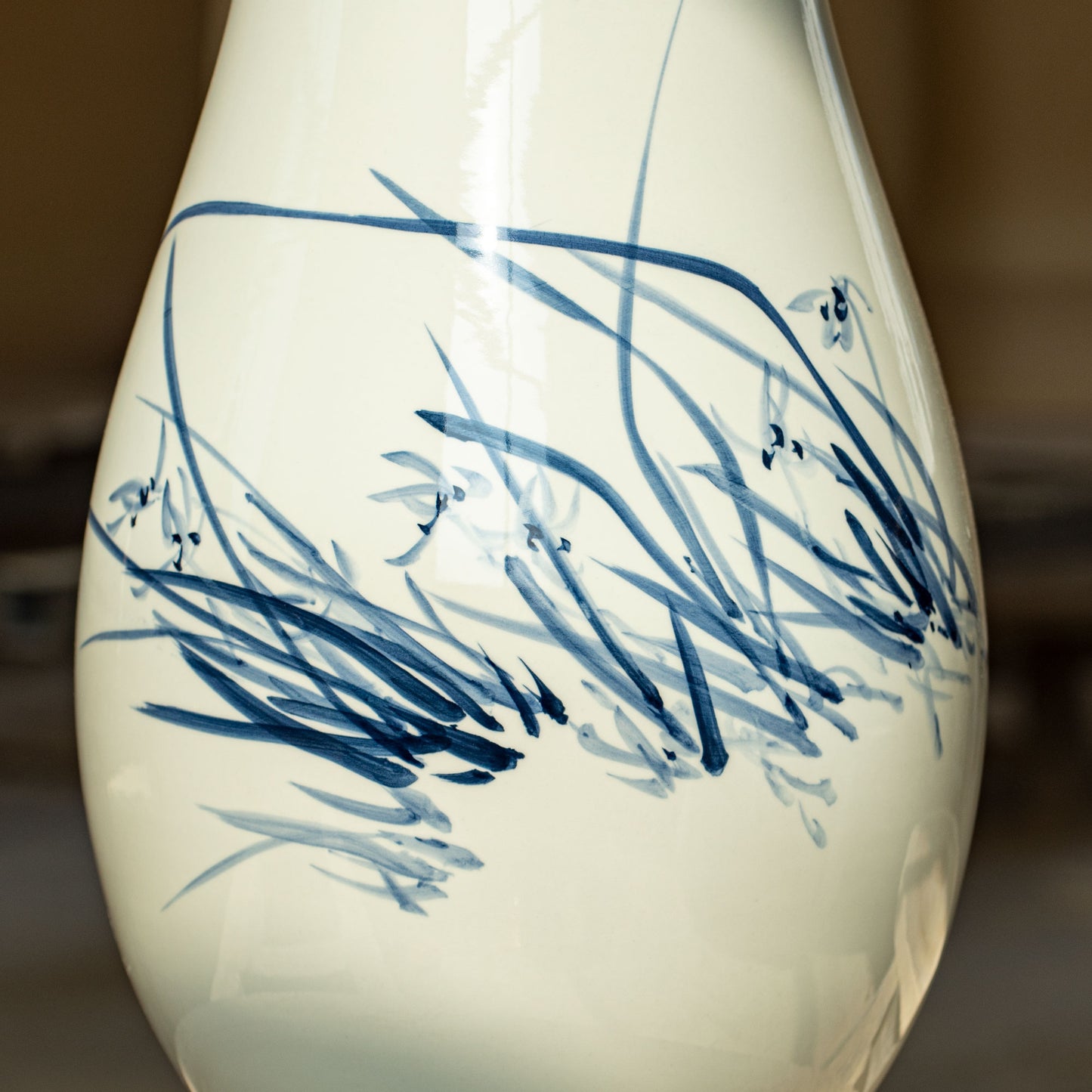 Orchid & Calligraphy Vase