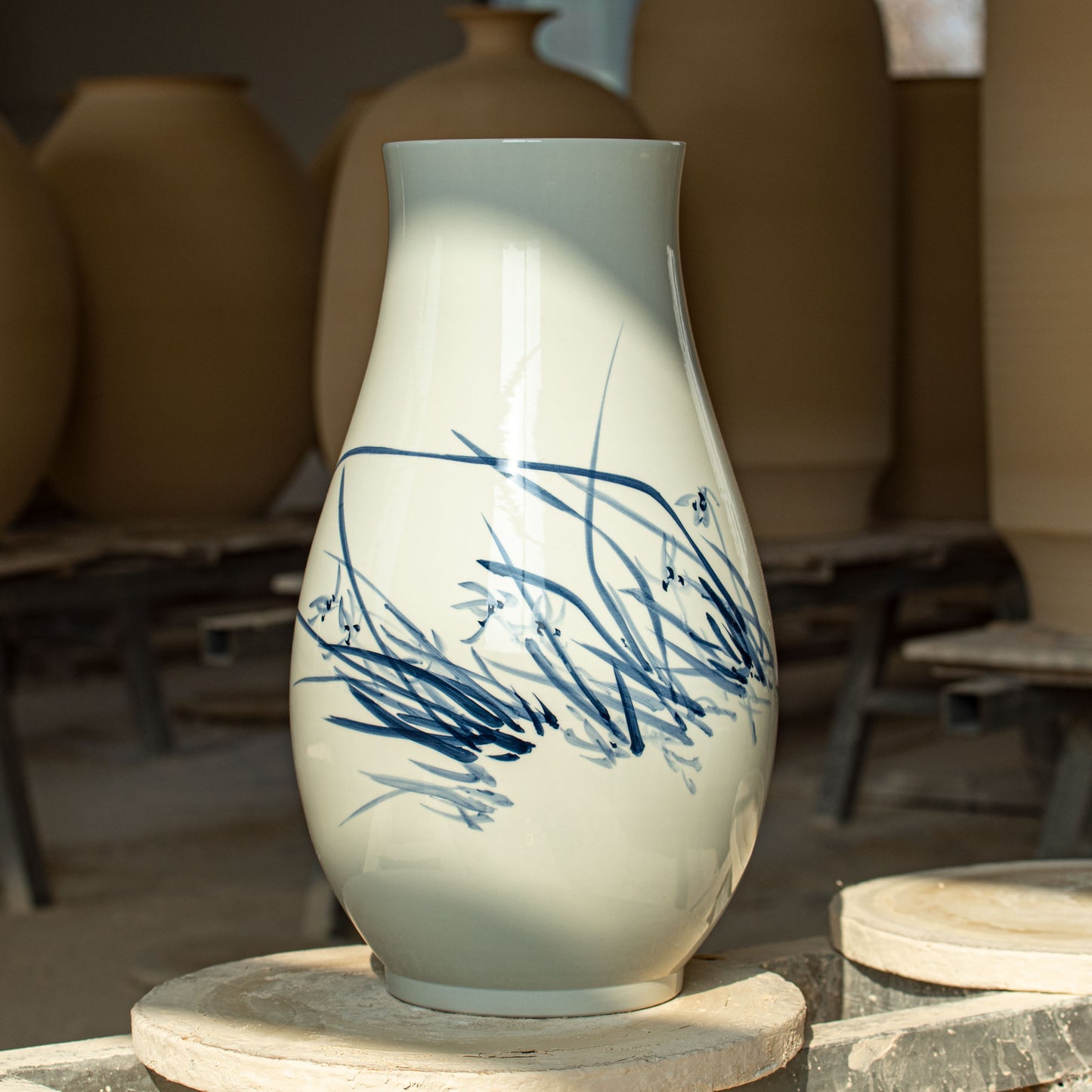 Orchid & Calligraphy Vase