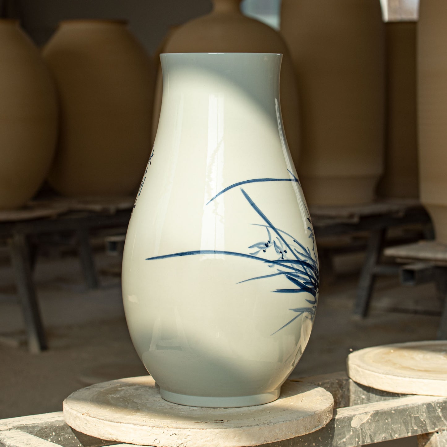 Orchid & Calligraphy Vase