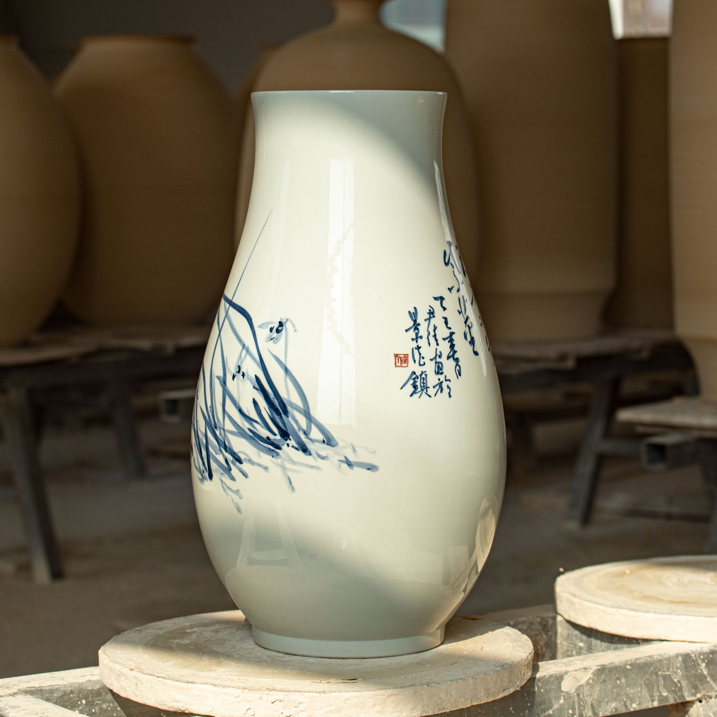 Orchid & Calligraphy Vase