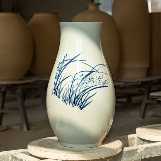 Orchid & Calligraphy Vase