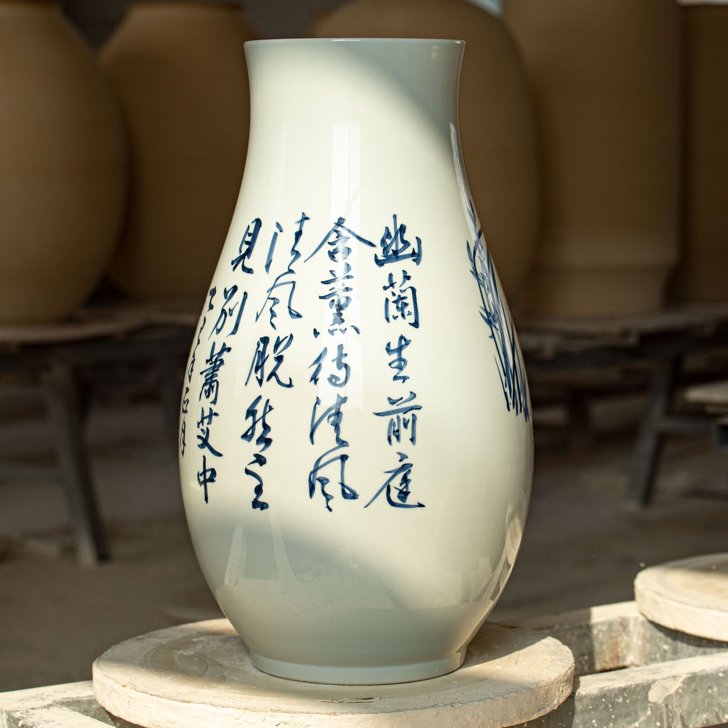 Orchid & Calligraphy Vase